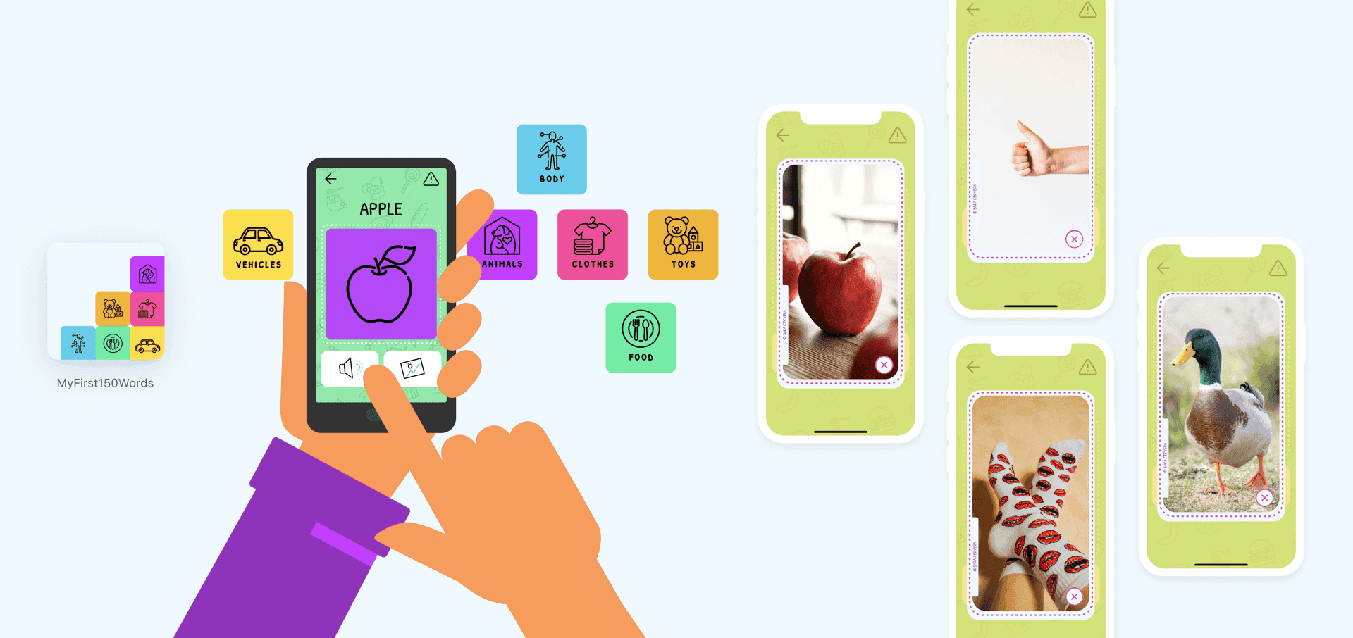 My First 150 Words app screens